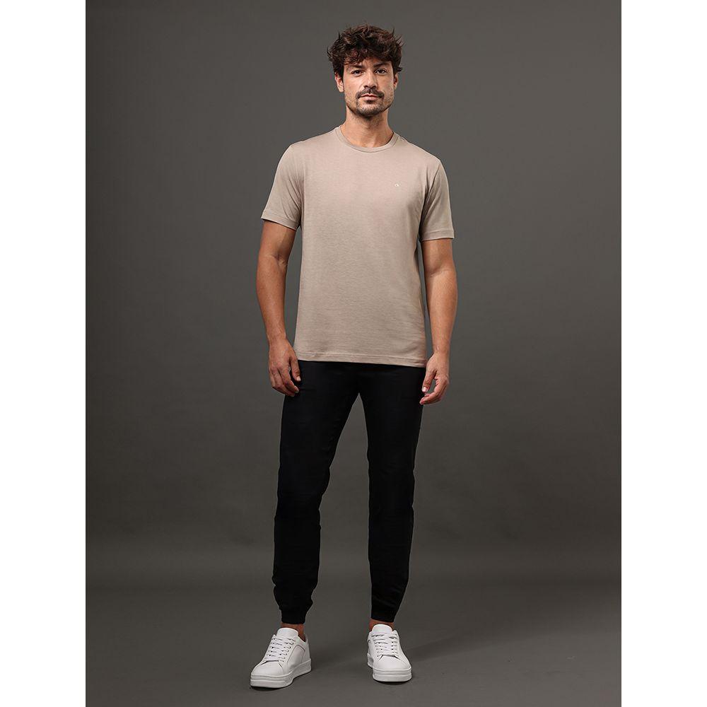 Camiseta Masculina Pima Calvin Klein - Caqui Medio - 3