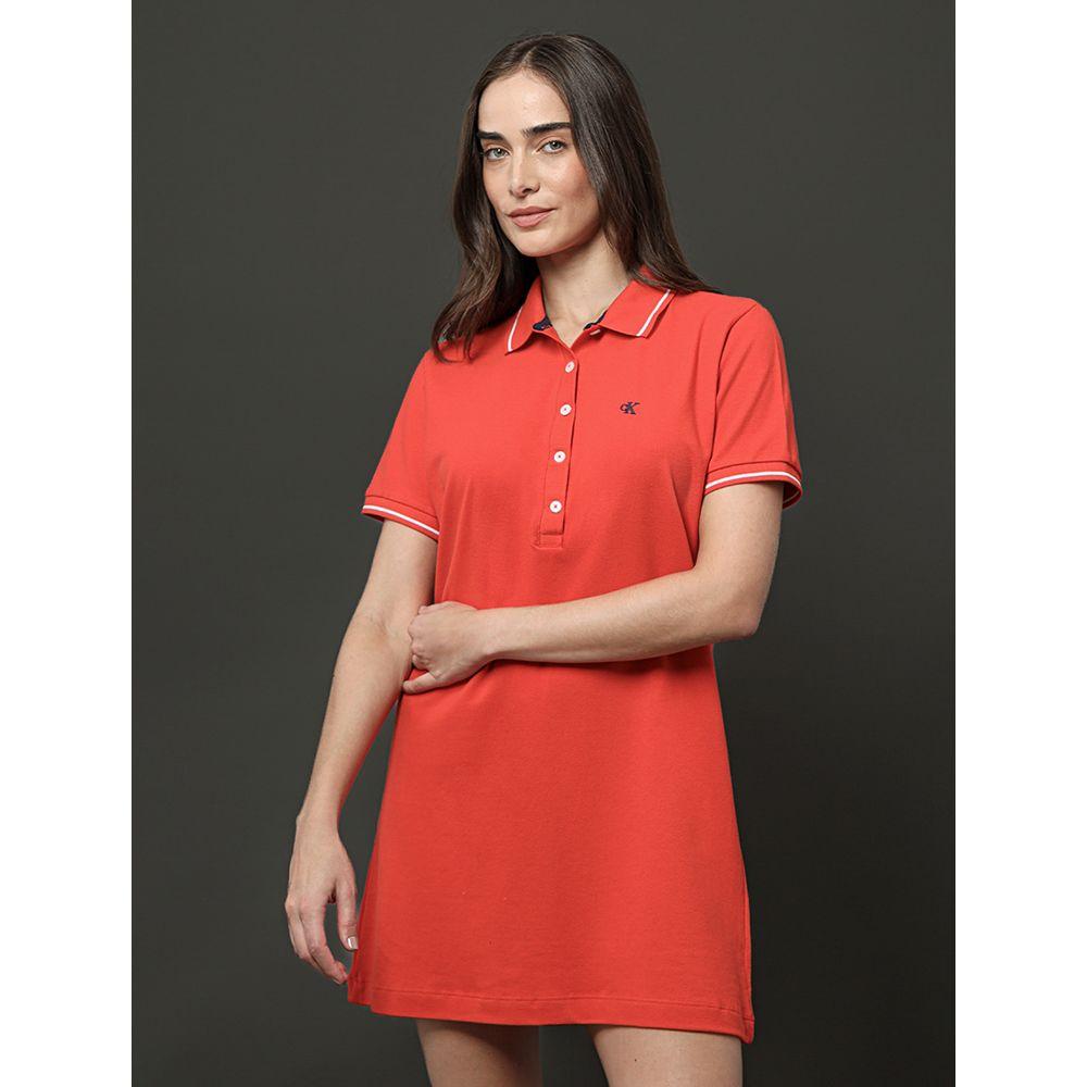 Vestido Feminino Polo Piquet Duplo Calvin Klein Jeans - Vermelho - 1