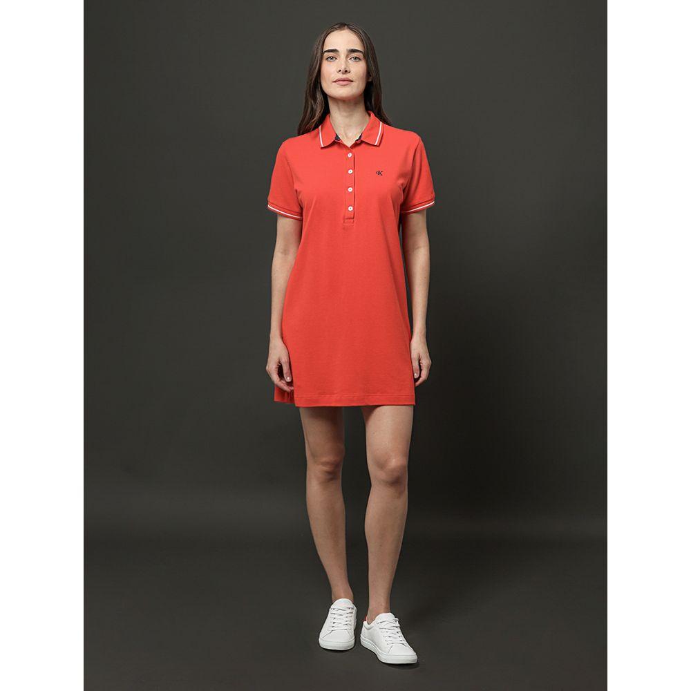 Vestido Feminino Polo Piquet Duplo Calvin Klein Jeans - Vermelho - 3