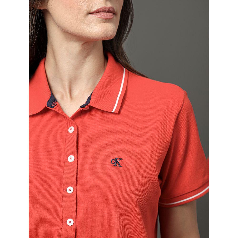 Vestido Feminino Polo Piquet Duplo Calvin Klein Jeans - Vermelho - 4