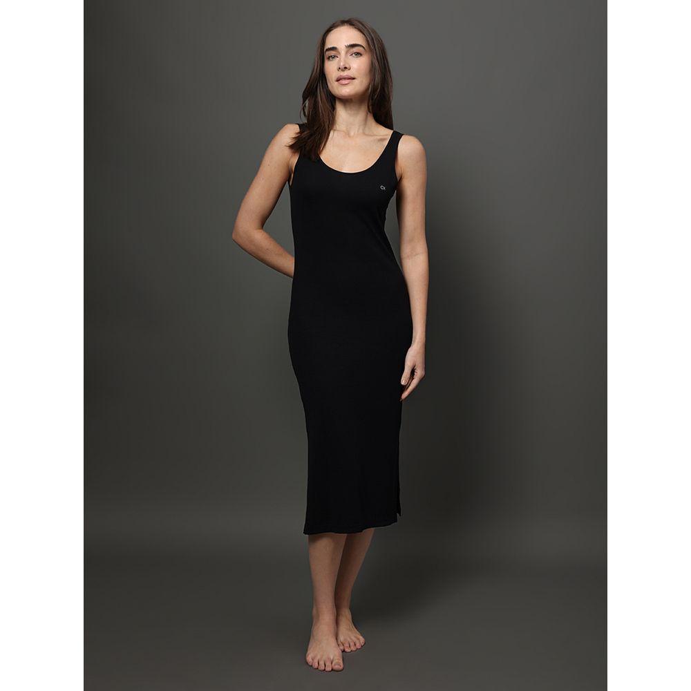 Camisola Feminina Cavada Fendas Viscolight Calvin Klein Underwear - Preto - 1