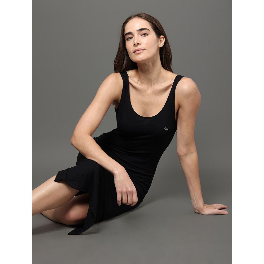 Camisola Feminina Cavada Fendas Viscolight Calvin Klein Underwear - Preto - 4