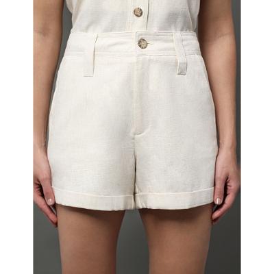 Bermuda Feminina Barra Virada Calvin Klein Jeans - Branco 2