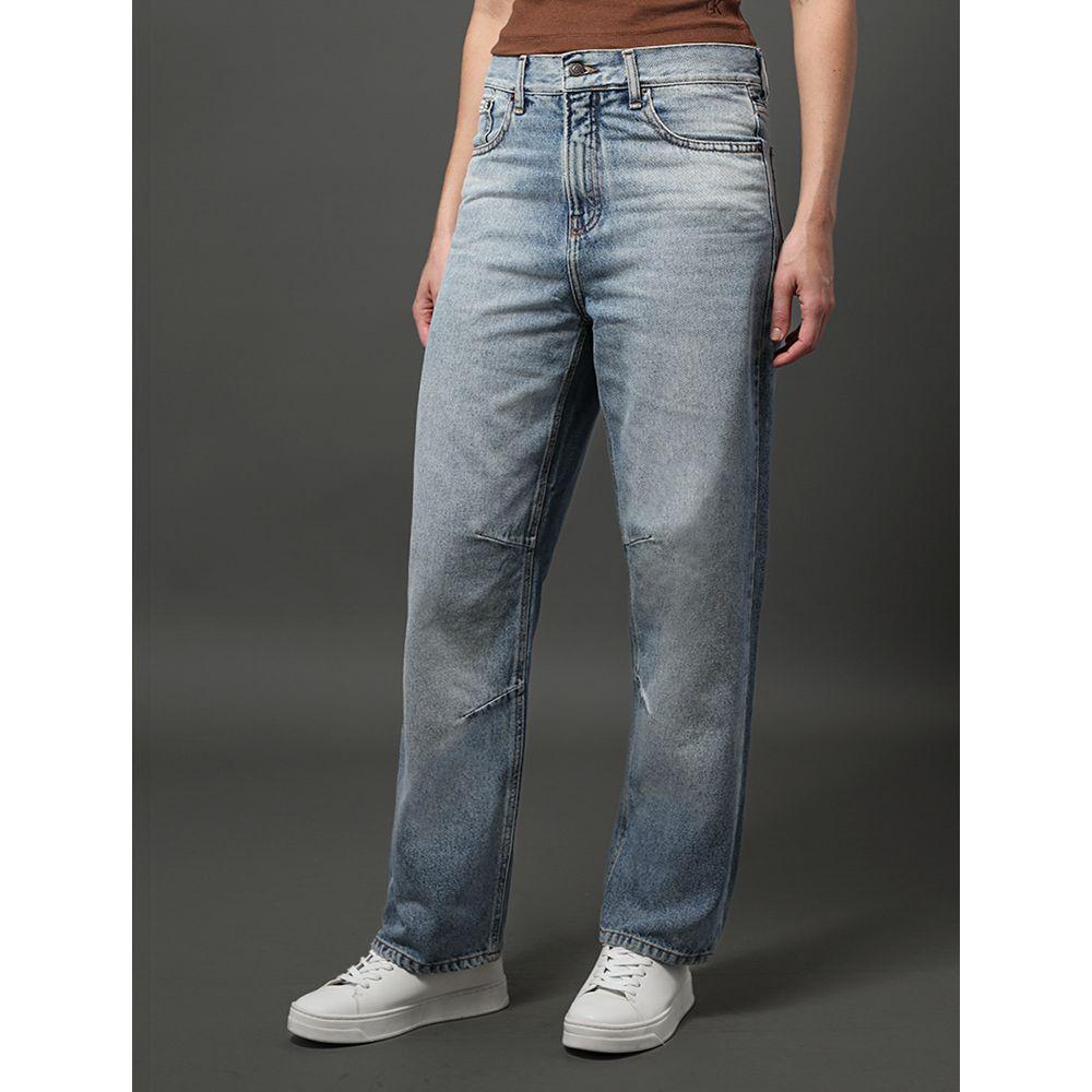 Calça Jeans Feminina Barrel Pences Calvin Klein Jeans - Azul Médio - 1