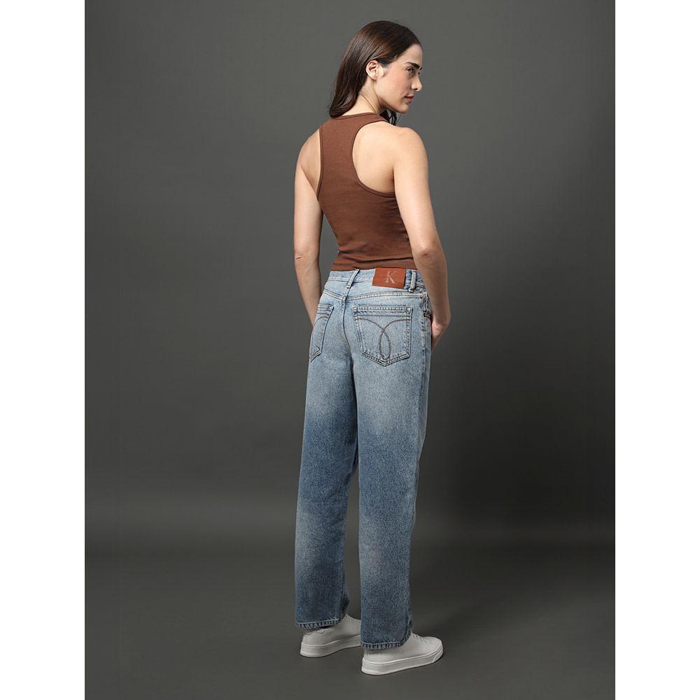 Calça Jeans Feminina Barrel Pences Calvin Klein Jeans - Azul Médio - 2