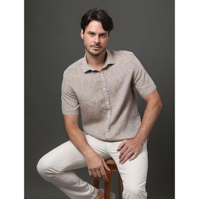 Camisa Masculina Cannes Linen Calvin Klein - Marrom