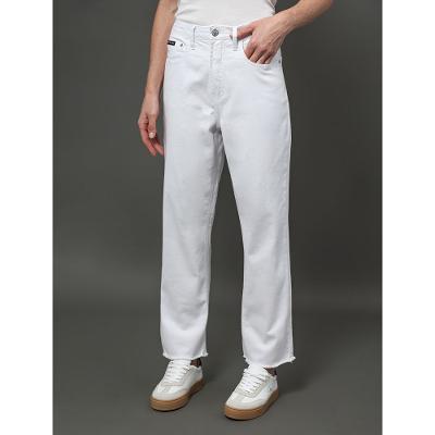 Calça Color Feminina Cropped Straight Barra a Fio - Branco 2