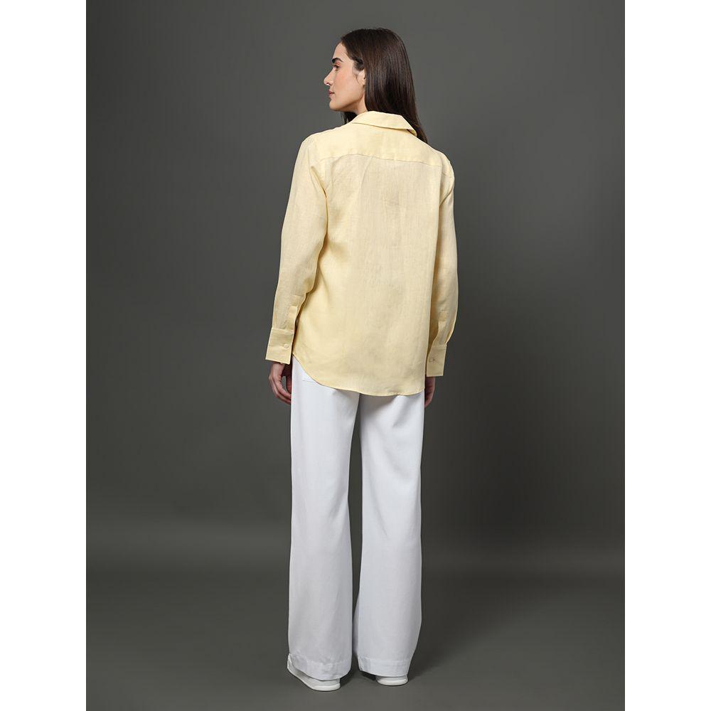 Camisa Feminina Linho Lisa Calvin Klein - Amarelo Manteiga - 2