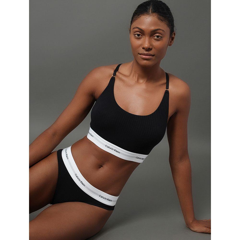 Calcinha Tanga Modal Ribana Modern Calvin Klein Underwear - Preto - 3