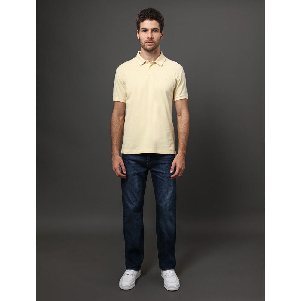 Polo Masculina Regular Sem Friso Calvin Klein - Amarelo Manteiga - 3