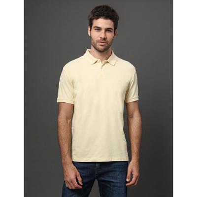 Polo Masculina Regular Sem Friso Calvin Klein - Amarelo Manteiga