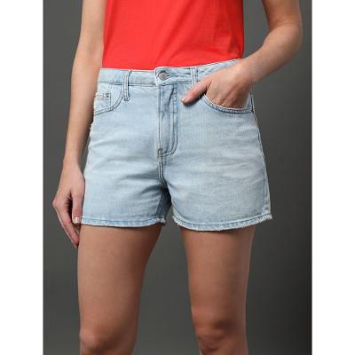 Shorts Jeans Feminino Cintura Alta Calvin Klein Jeans - Azul Claro