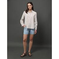 Camisa Feminina Listrada Calvin Klein Jeans - Caqui Claro - 3