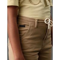 Calça Menina Wide Leg Com Cadarço Calvin Klein Jeans - Caqui Claro