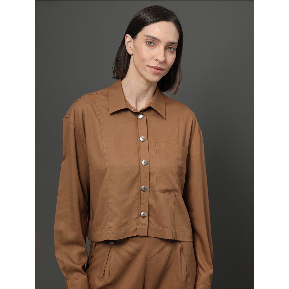 Camisa Feminina Nervura Calvin Klein Jeans - Havana - 5