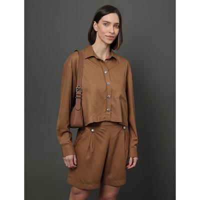 Camisa Feminina Nervura Calvin Klein Jeans - Havana