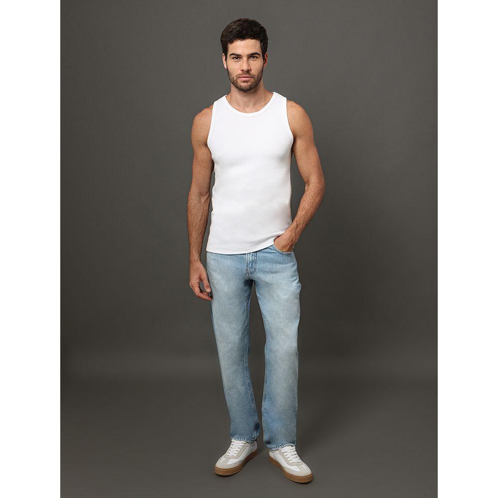Regata Masculina Ribana Monogram Calvin Klein Jeans - Branco - 3