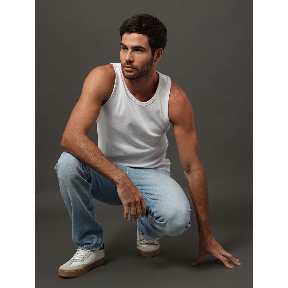 Regata Masculina Ribana Monogram Calvin Klein Jeans - Branco - 5