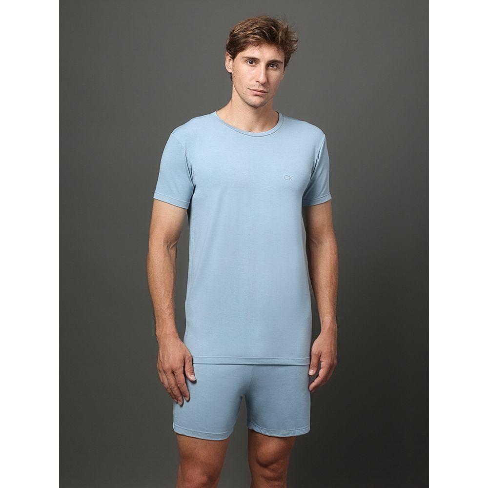 Pijama Masculino Camiseta e Bermuda Modal Calvin Klein Underwear - Azul Claro - 1