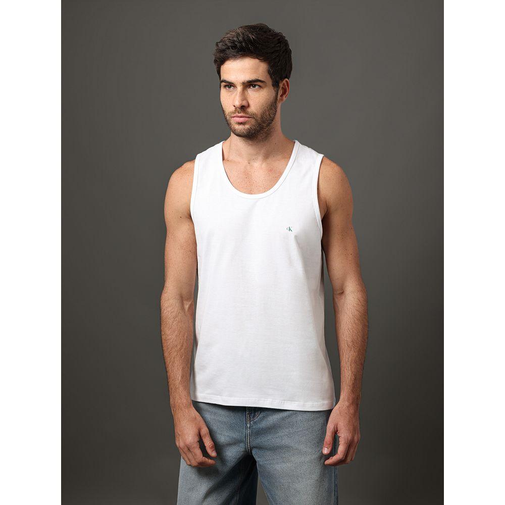 Regata Masculina Logo Calvin Klein Jeans - Branco 2 - 1