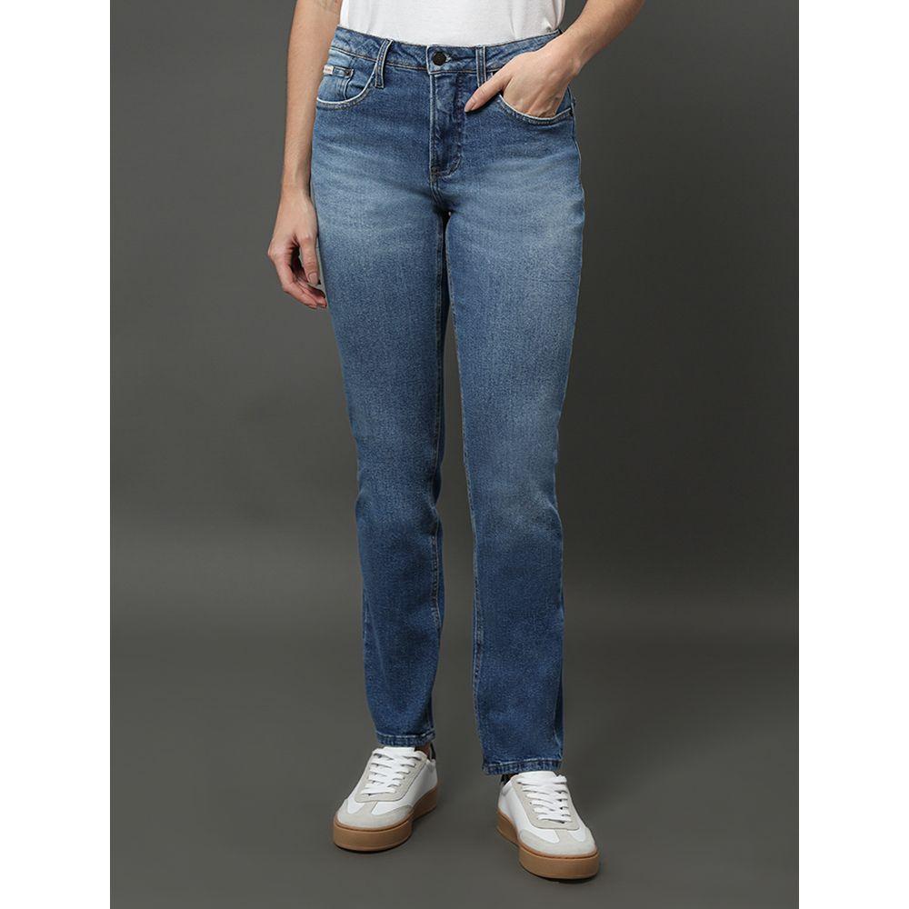 Calça Jeans Feminina Slim 5 Pockets Calvin Klein Jeans - Azul Médio - 1
