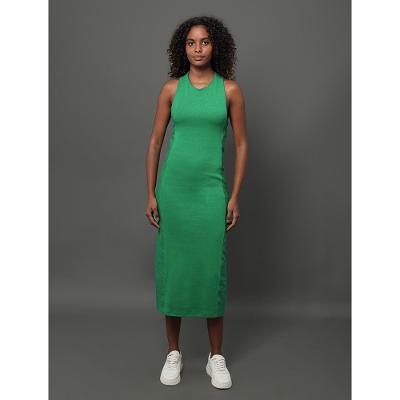 Vestido Feminino Ribana Texturizada Calvin Klein Jeans - Verde Médio