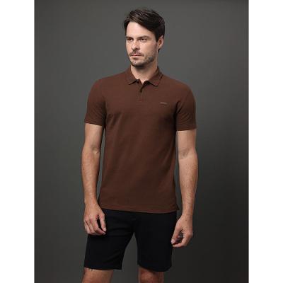 Polo Masculina Slim Patch Borracha Calvin Klein - Marrom