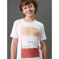 Camiseta Menino Sunset Overlay Calvin Klein Jeans - Branco