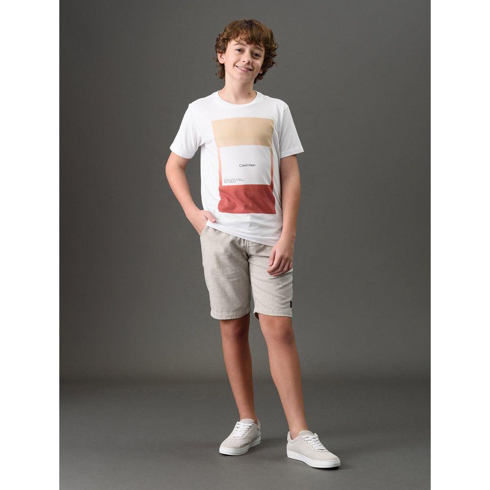 Camiseta Menino Sunset Overlay Calvin Klein Jeans - Branco - 3