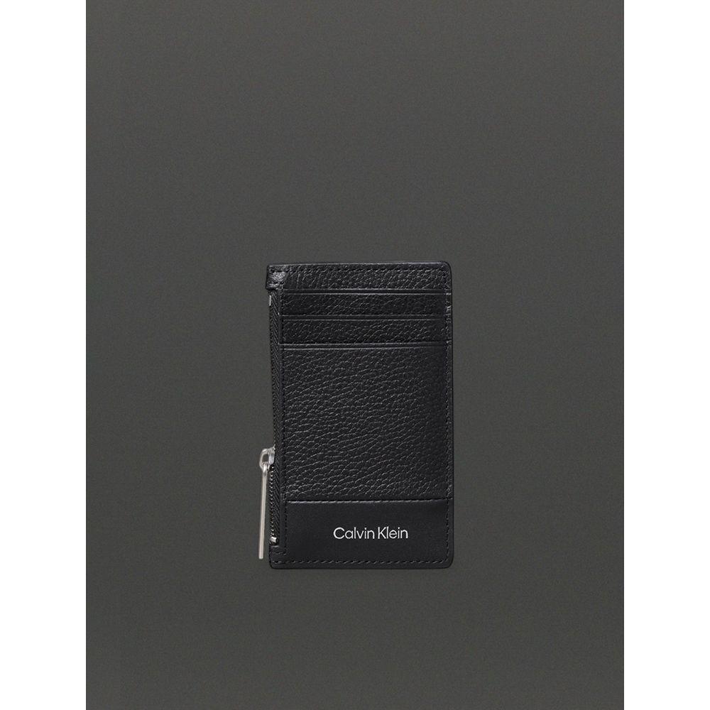 Porta Cartão Masculino Couro Com Zíper Calvin Klein - Preto - 1