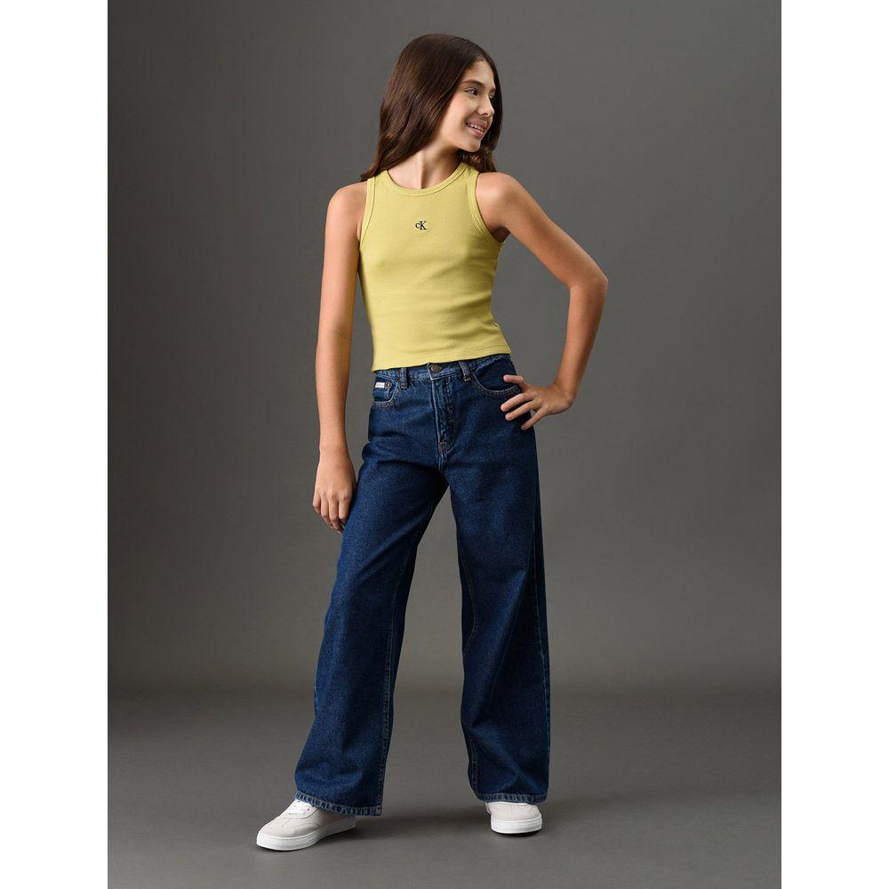 Calça Jeans Menina Wide Leg Calvin Klein Jeans - Marinho - 5