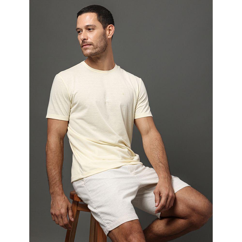Camiseta Masculina Botonê Calvin Klein Jeans - Amarelo Manteiga - 5