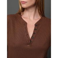 Camiseta Feminina Ribana Com Botões Calvin Klein - Marrom