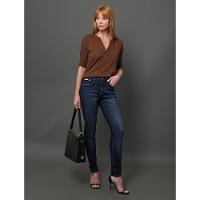 Camiseta Feminina Ribana Com Botões Calvin Klein - Marrom - 5