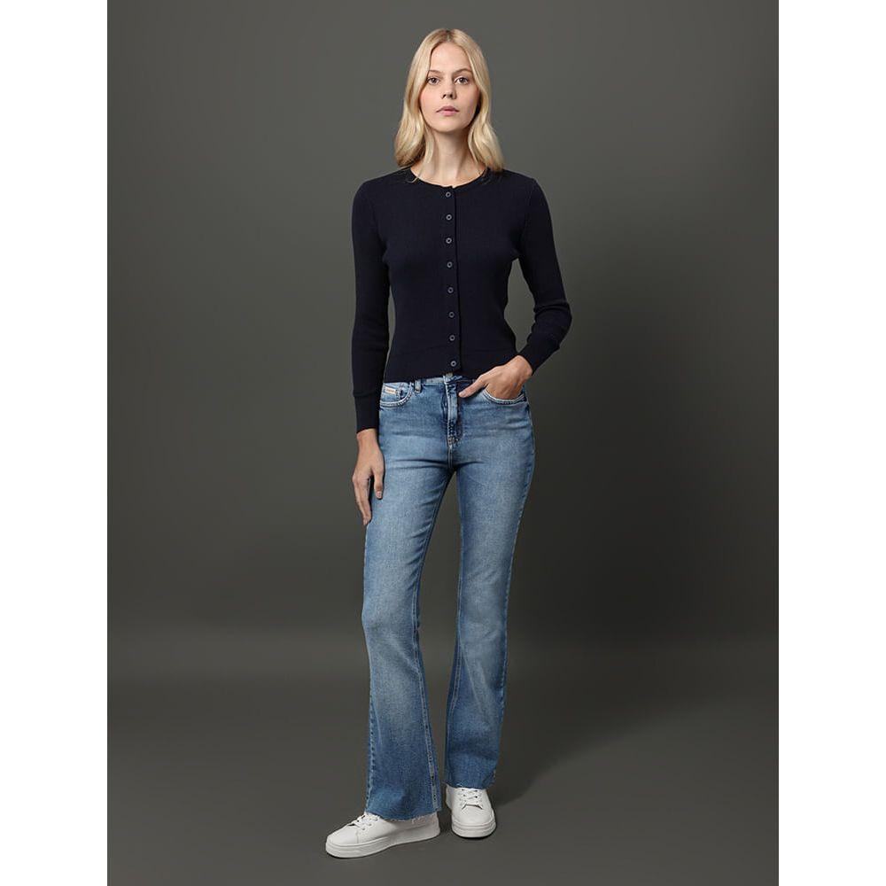 Cardigan Feminino Canelado Calvin Klein Jeans - Marinho - 1