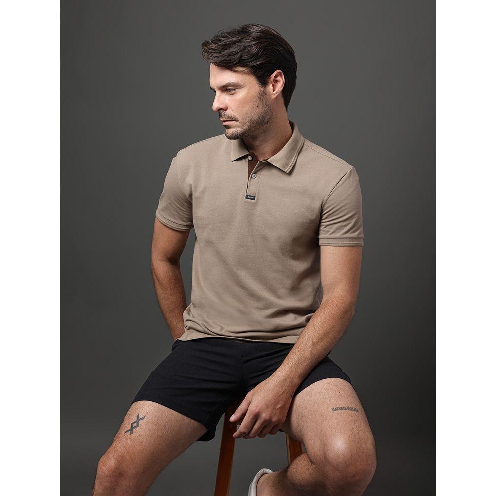 Polo Masculina Premium Calvin Klein - Caqui Medio - 5