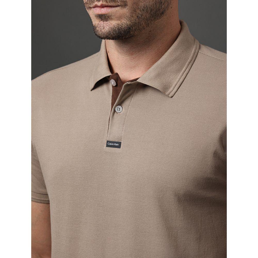 Polo Masculina Premium Calvin Klein - Caqui Medio - 4