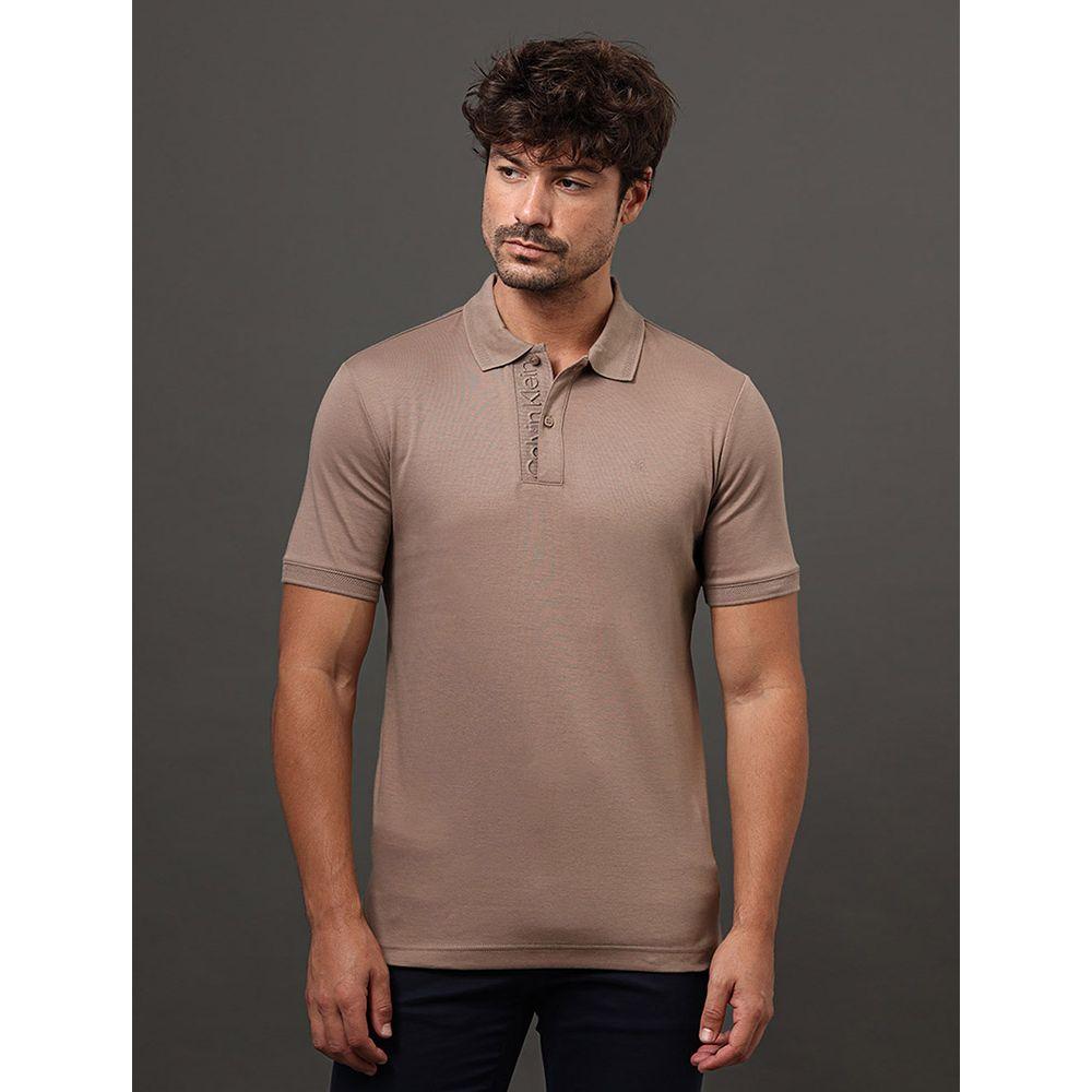 Polo Masculina Liquid Touch Calvin Klein - Caqui Medio - 1