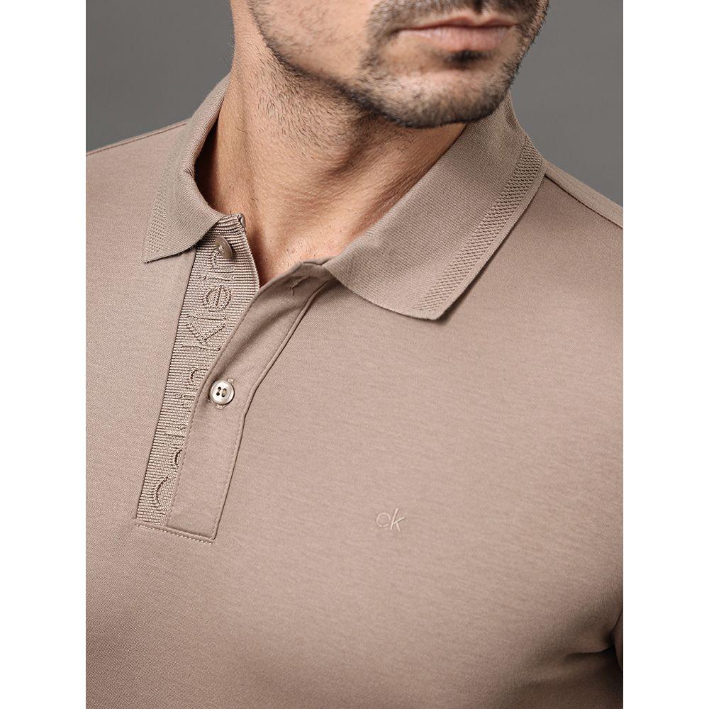 Polo Masculina Liquid Touch Calvin Klein - Caqui Medio - 4