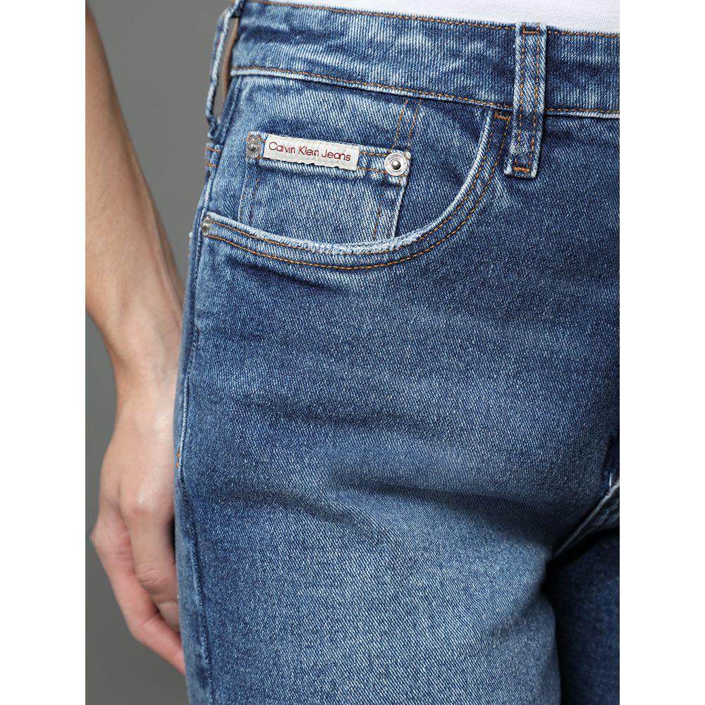 Bermuda Jeans Feminina Meio Coxa Calvin Klein Jeans - Azul Médio - 4