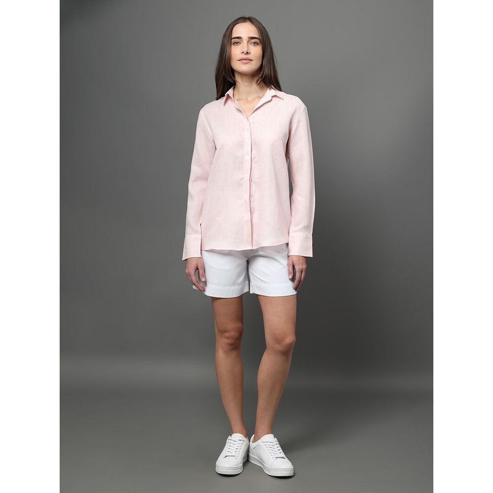 Camisa Feminina Linho Lisa Calvin Klein - Rosa Claro - 3