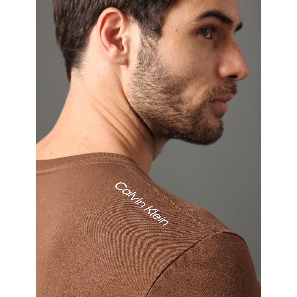 Camiseta Masculina Logo Costas Calvin Klein Swimwear - Marrom - 4