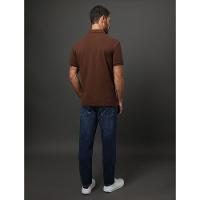 Polo Masculina Logo Bordado Calvin Klein Jeans - Marrom - 2