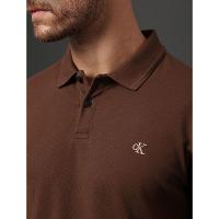 Polo Masculina Logo Bordado Calvin Klein Jeans - Marrom