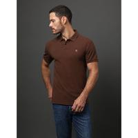 Polo Masculina Logo Bordado Calvin Klein Jeans - Marrom - 5