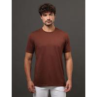 Camiseta Masculina Pima Calvin Klein Jeansm - Marrom - 1