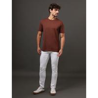 Camiseta Masculina Pima Calvin Klein Jeansm - Marrom - 3