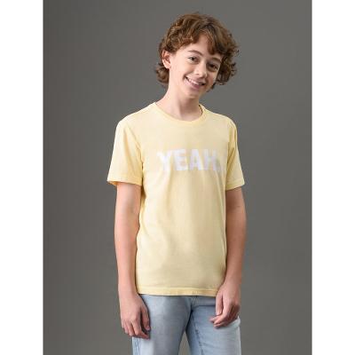Camiseta Menino Yeah Calvin Klein Jeans - Amarelo Manteiga