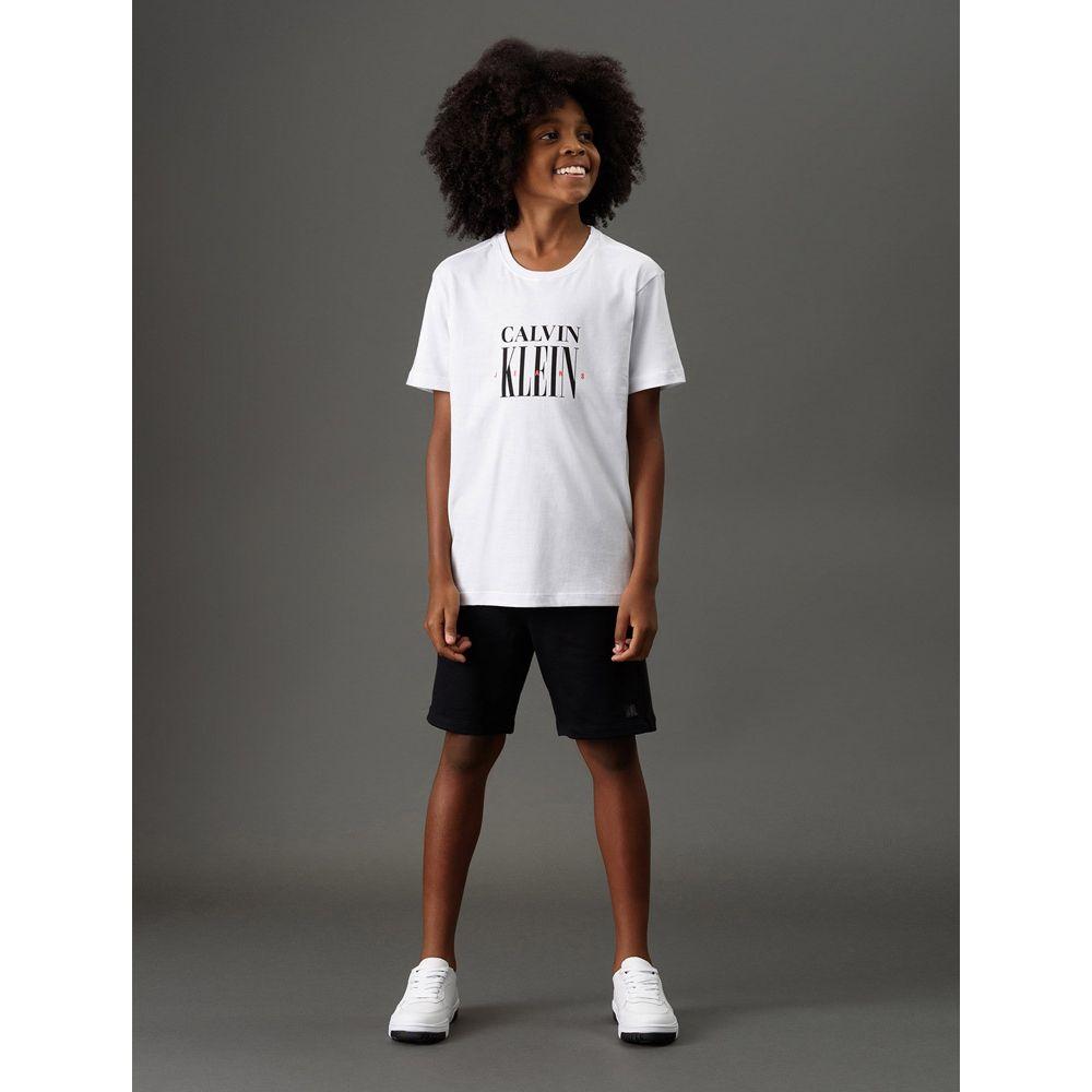 Camiseta Menino Serif Font Calvin Klein Jeans - Branco - 3