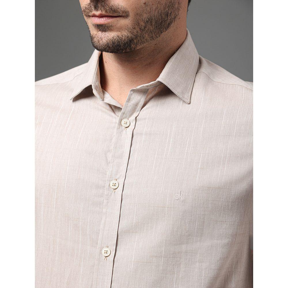 Camisa Masculina Slim Algodão Calvin Klein - Off White - 4